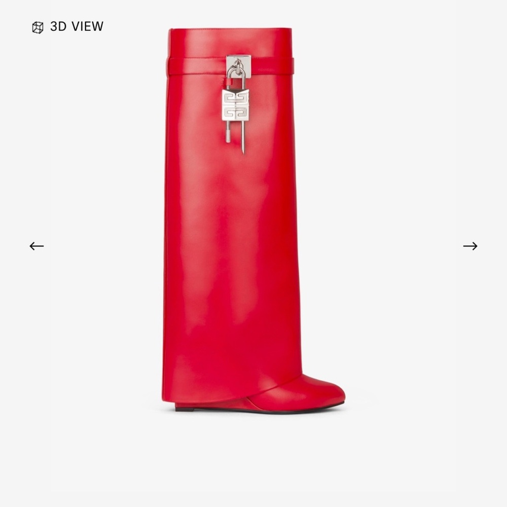 Givenchy Red Heeled Boots with Glossy Finish